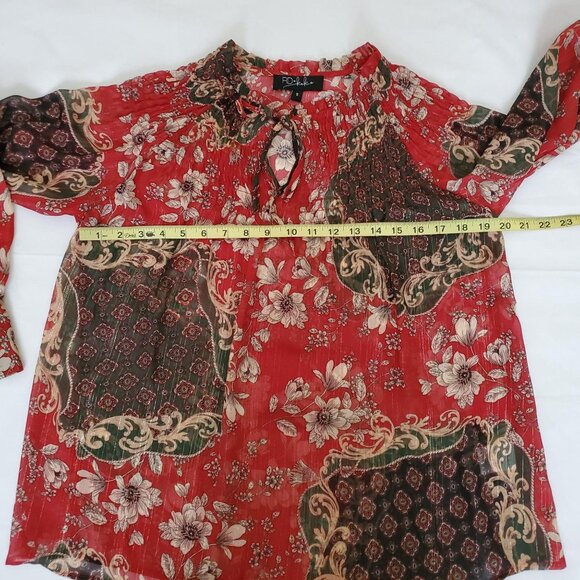 RD & KOKO Women's Long Sleeve Embroidered Fringe Kimono Blouse Size Small NWT - Picture 11 of 13